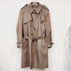 Christopher Hayes Mens Thinsulate Lining Dark Khaki Trench Coat Sz 44R
